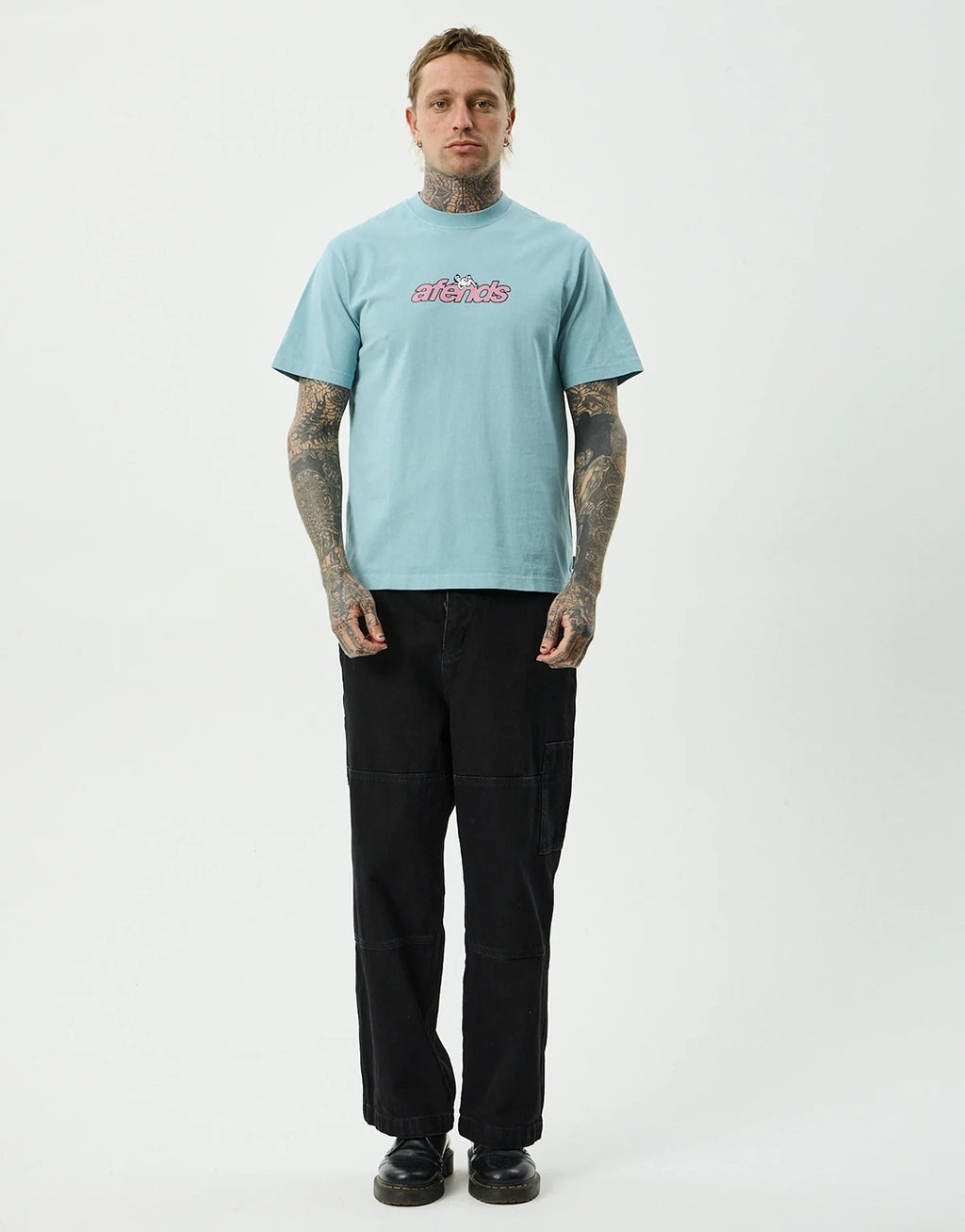 Angel Boy Retro T-Shirt - Washed Overcast by Afends - view 3