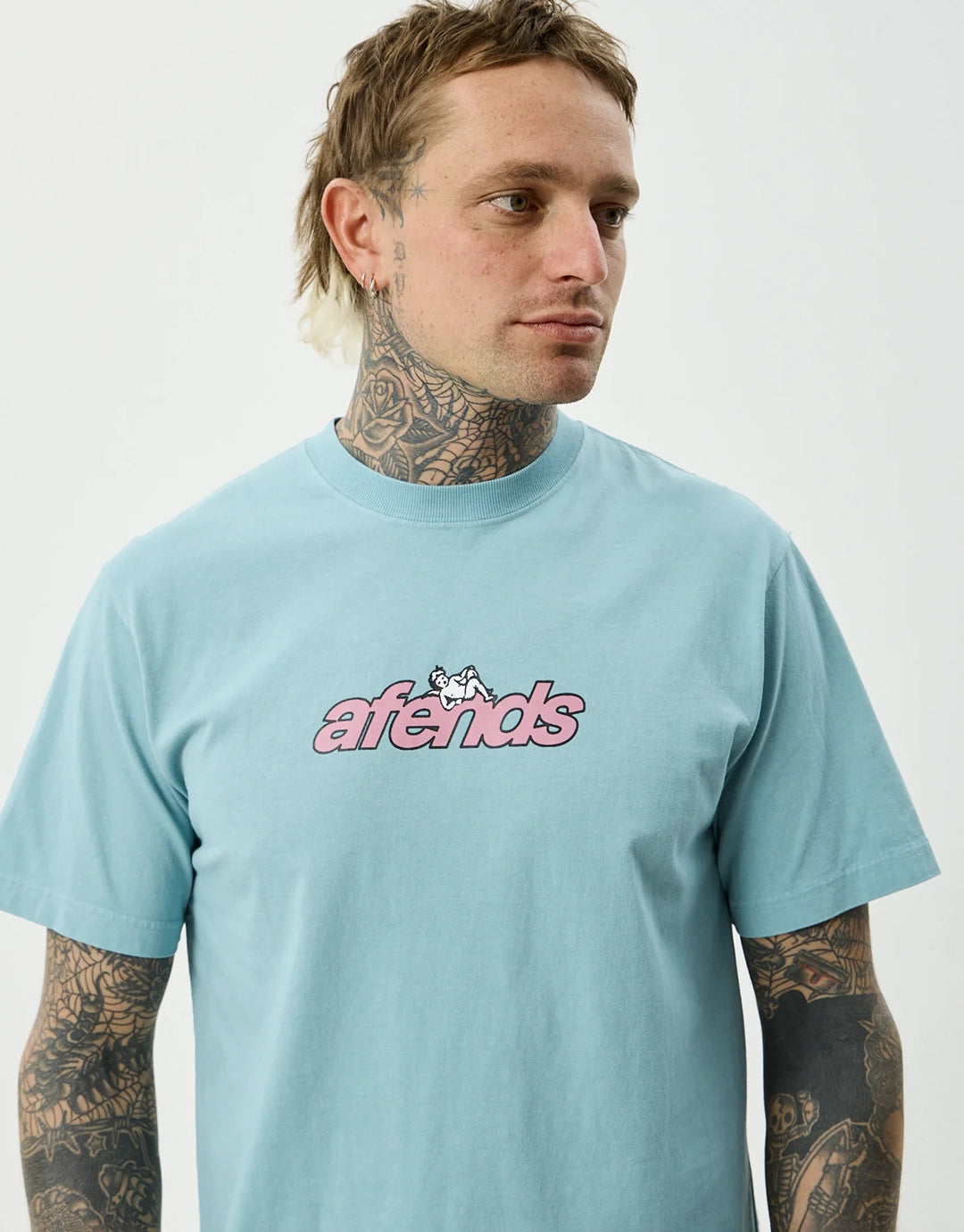 Angel Boy Retro T-Shirt - Washed Overcast by Afends - view 6