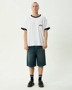 Drop Zone Boxy Ringer Tee - White by Afends - view 6