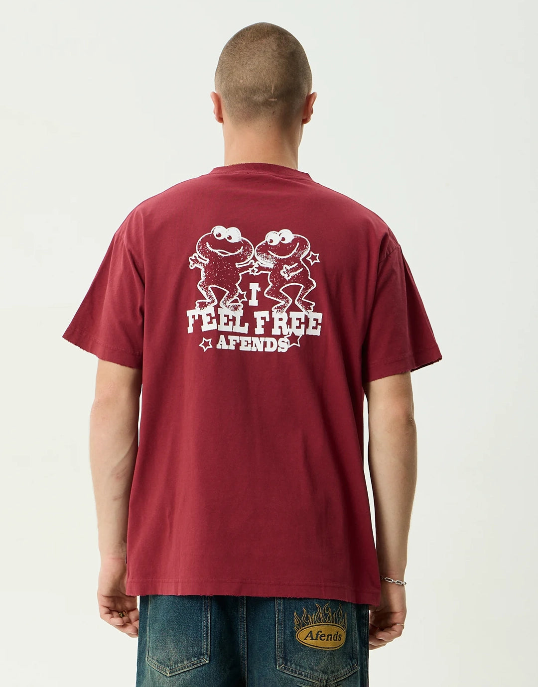 Sonoran Boxy T-Shirt - Washed Burgundy by Afends - view 6