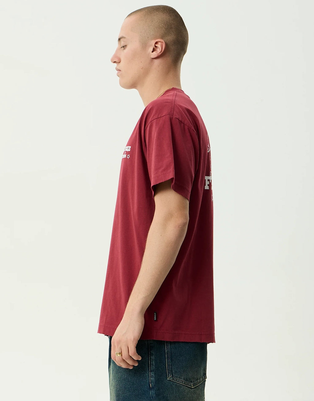 Sonoran Boxy T-Shirt - Washed Burgundy by Afends - view 7