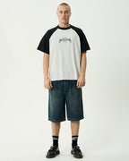 Wings Heavyweight Raglan Tee - Grey Marle by Afends - view 2