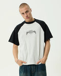 Wings Heavyweight Raglan Tee - Grey Marle by Afends