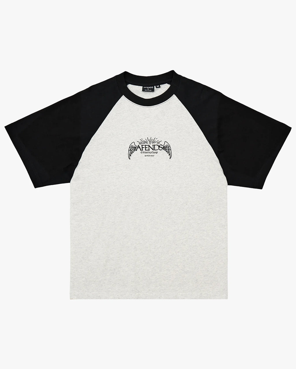 Wings Heavyweight Raglan Tee - Grey Marle by Afends - view 7