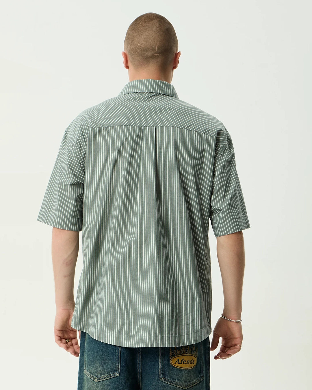 Pinned Short Sleeve Shirt - Sycamore Stripe by Afends - view 5