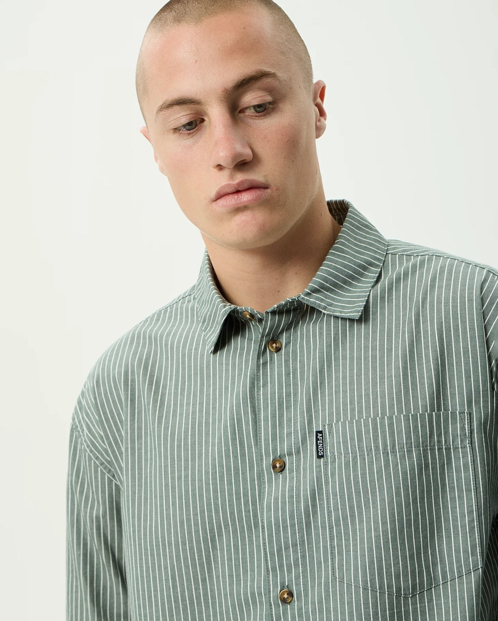 Pinned Short Sleeve Shirt - Sycamore Stripe by Afends - view 6