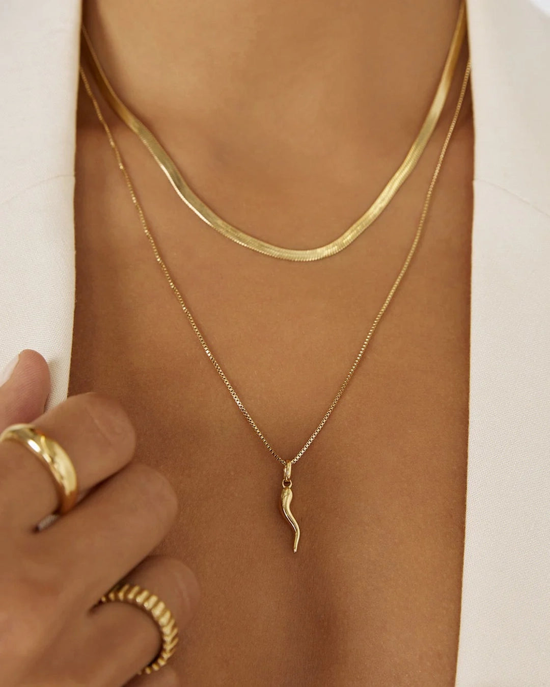 Cornicello Gold Charm Necklace by Arms of Eve - view 6