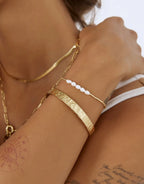 Olivia Gold Cuff Bracelet by Arms of Eve - view 8
