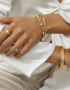 Helios Gold Cuff Bracelet by Arms of Eve - view 6