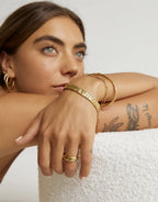 Olivia Gold Cuff Bracelet by Arms of Eve - view 9