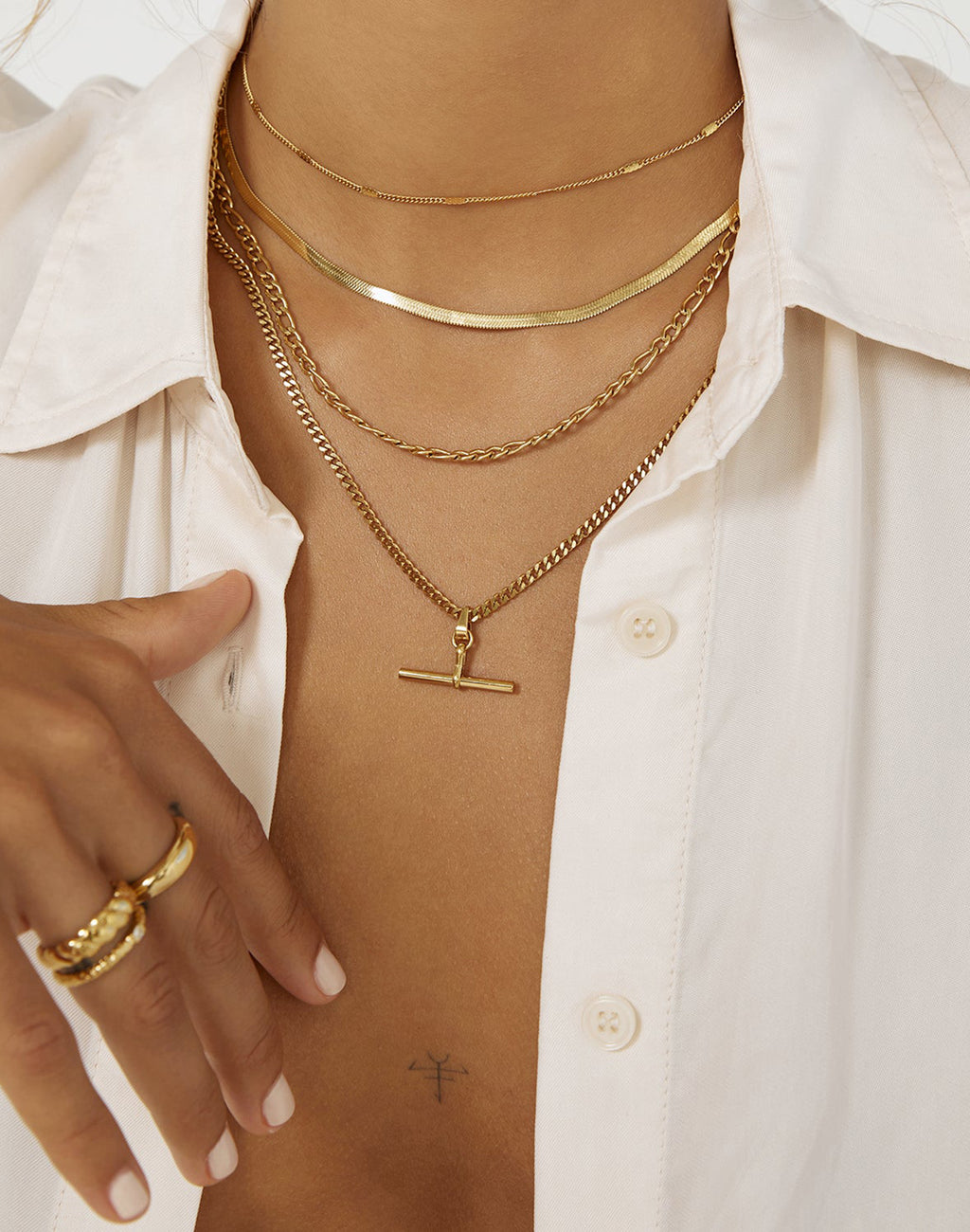 Marcella Double Stack Gold Necklace