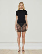 Lace Mini Skirt - Black by Maison Essentiele - view 7