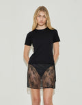 Lace Mini Skirt - Black by Maison Essentiele