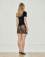 Lace Mini Skirt - Black by Maison Essentiele - view 2