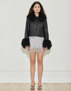 Silk Lace Mini Skirt - Silver by Maison Essentiele - view 2