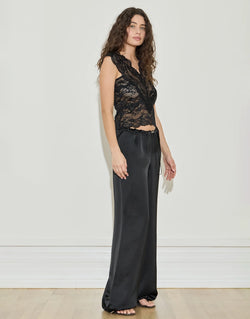 Satin Trouser - Black by Maison Essentiele