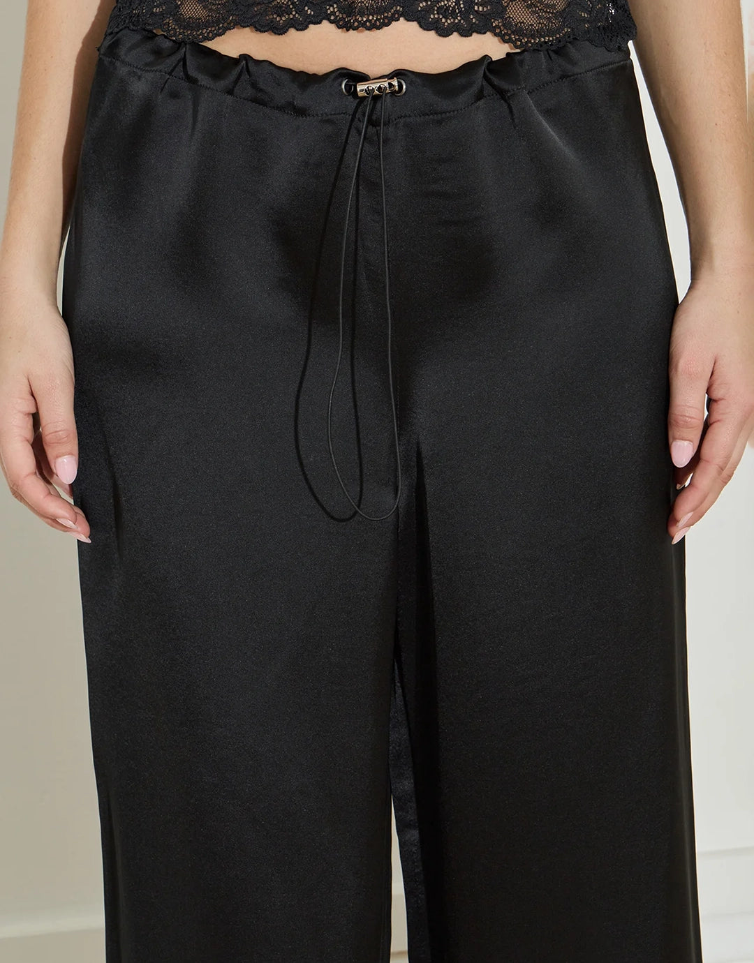 Satin Trouser - Black by Maison Essentiele - view 4