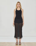 Silk Chiffon Midi Skirt - Black by Maison Essentiele