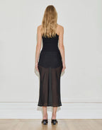 Silk Chiffon Midi Skirt - Black by Maison Essentiele - view 3