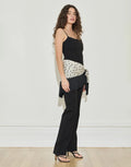 Silk Chiffon Scarf - Cream and Black Polka Dot by Maison Essentiele