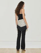 Silk Chiffon Scarf - Cream and Black Polka Dot by Maison Essentiele - view 3