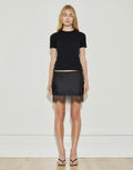 Silk Lace Mini Skirt - Black by Maison Essentiele
