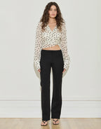 Wrap Shirt - Cream and Black Polka Dot by Maison Essentiele - view 2