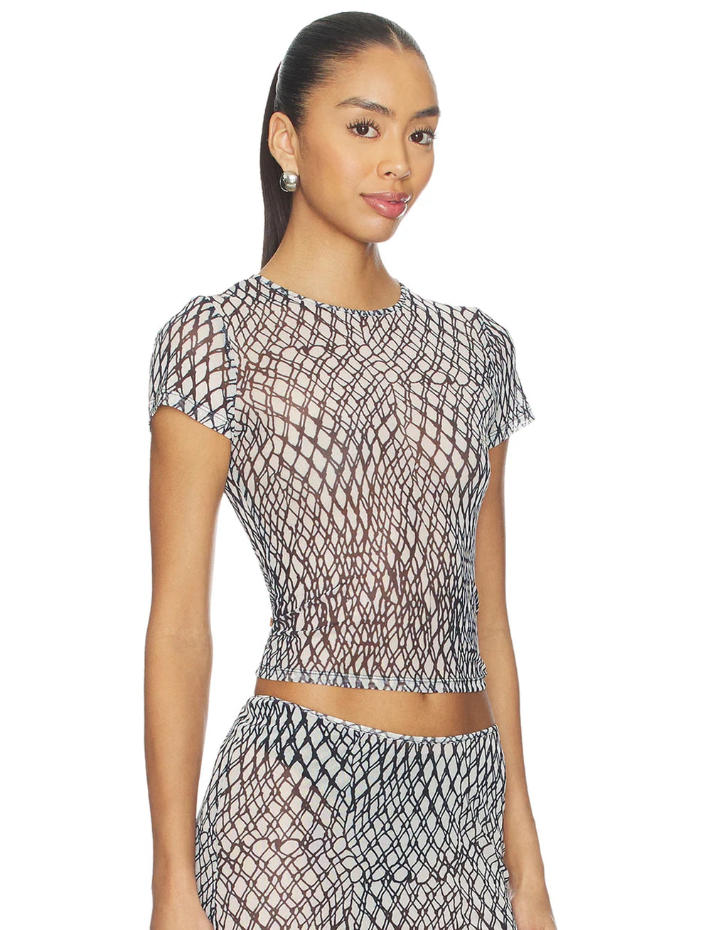 Mini Tee - Black Lattice