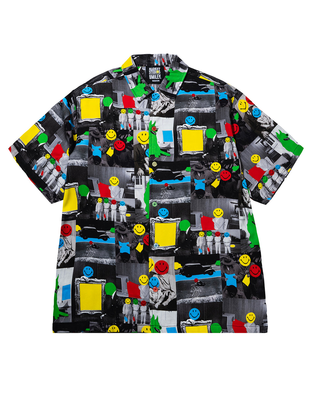 Smiley Collage Short Sleeve Shirt - Multi by Market - view 5