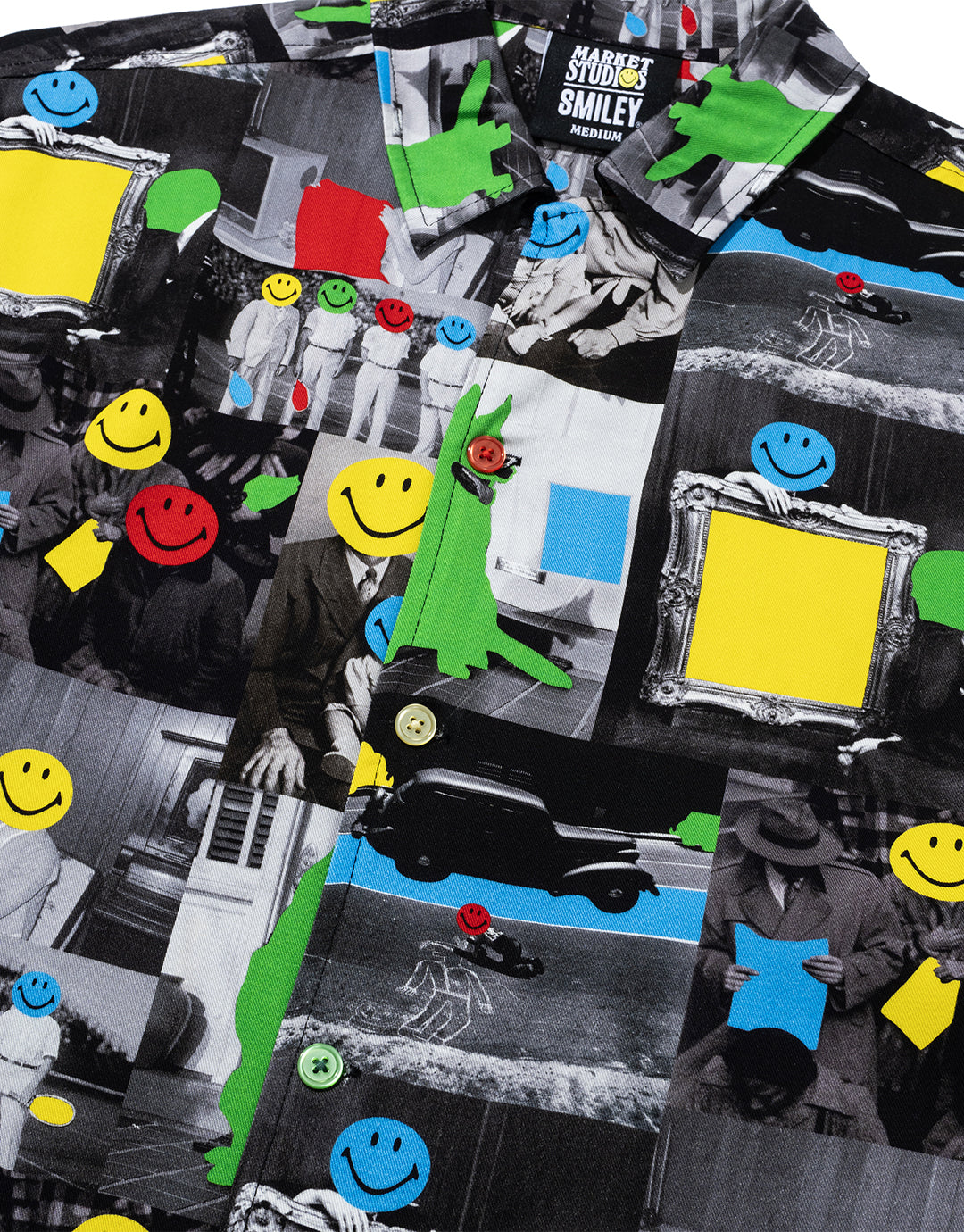 Smiley Collage Short Sleeve Shirt - Multi