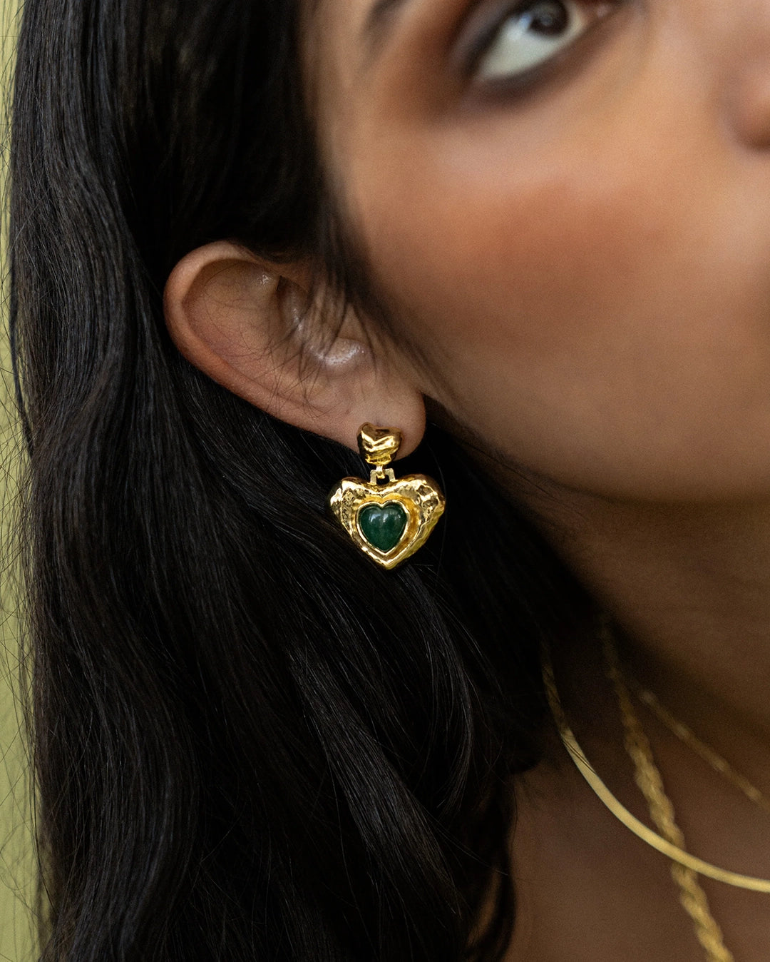 Suri Earrings - Gold Green Aventurine