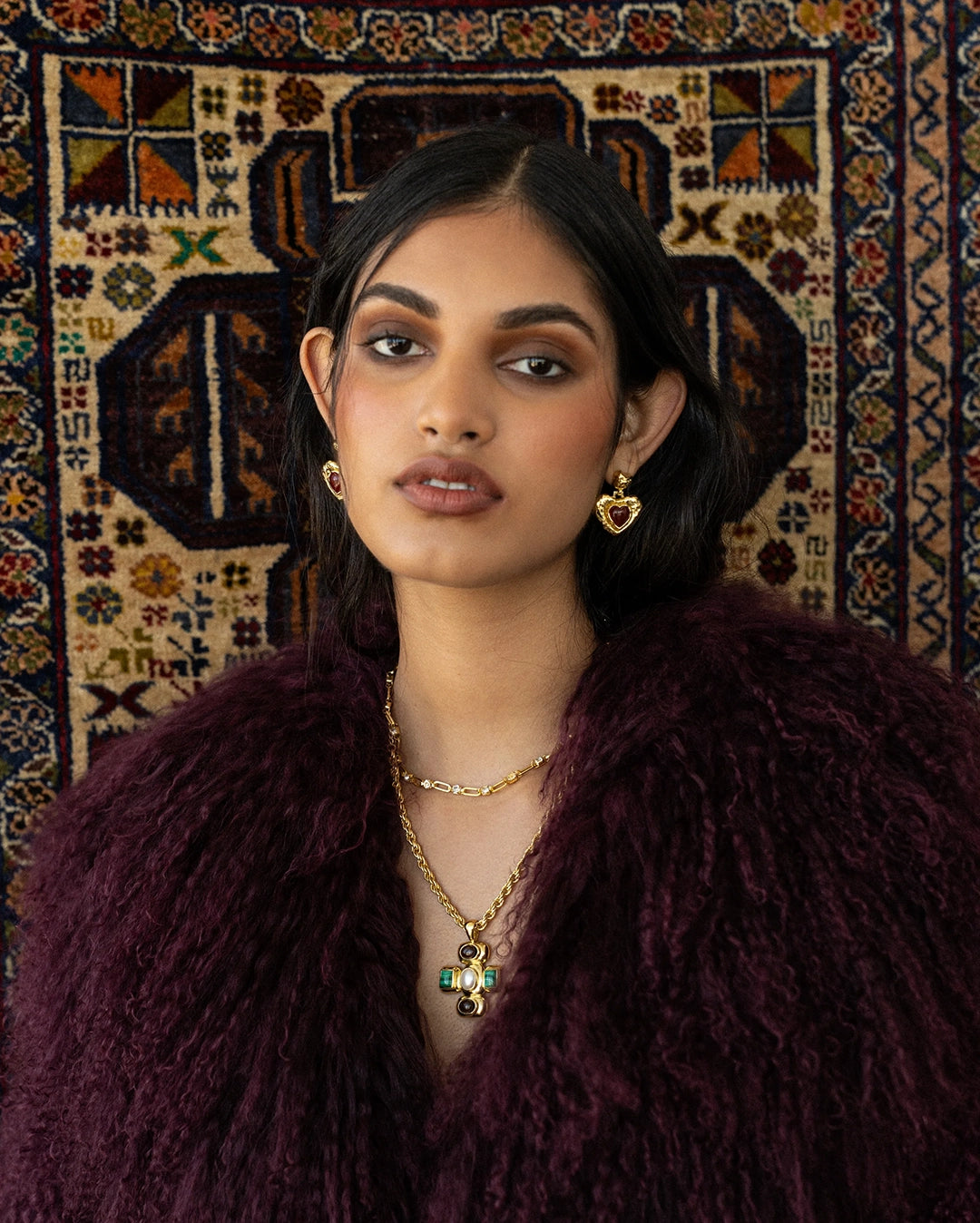 Suri Earrings - Gold Carnelian