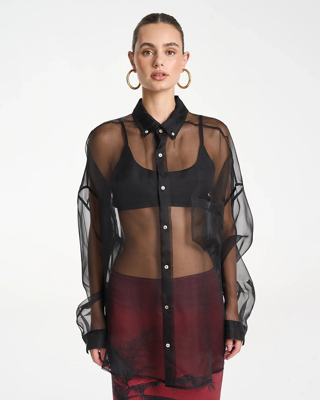 Mercurio Silk Shirt - Black