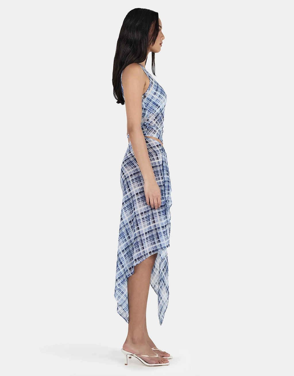London Wrap Skirt - Sky Plaid by Ownley - view 4