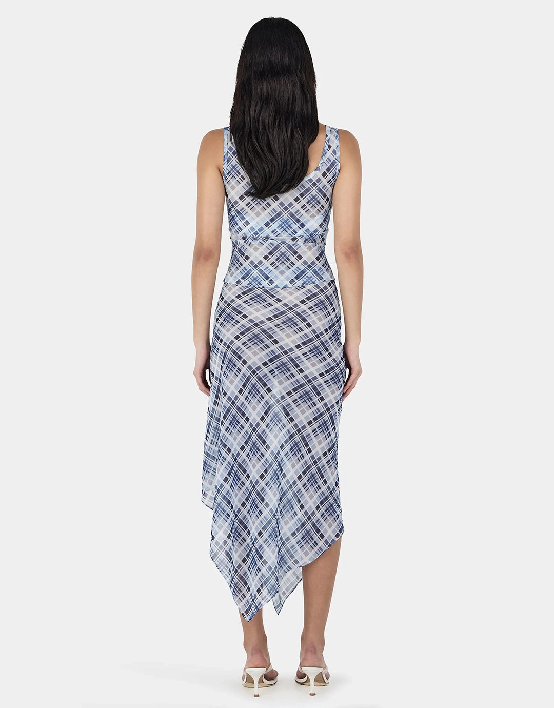 Natalia Layer Tank - Sky Plaid by Ownley - view 6