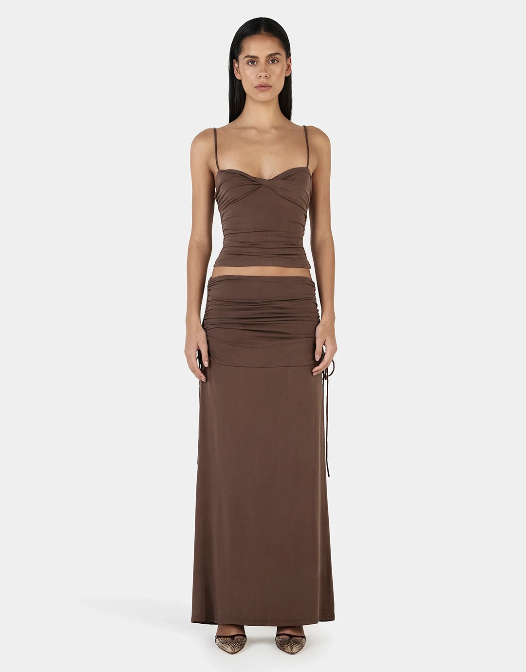 Heather Maxi Skirt - Chocolate Wally Heather Maxi Skirt - Chocolate Wally