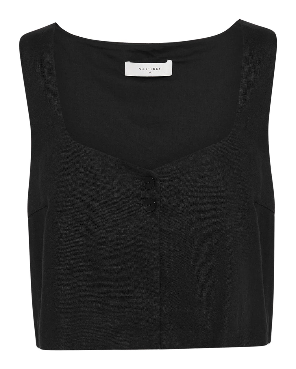 Theo Linen Top - Black