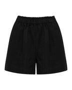 Theo Linen Short - Black by Nude Lucy - view 6
