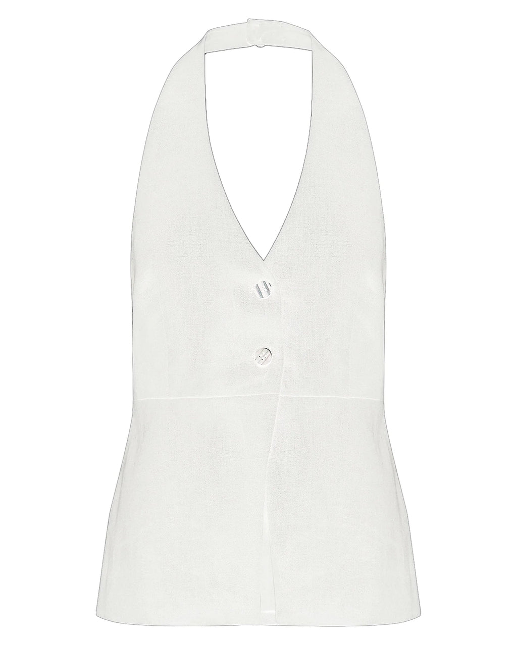 Zayda Linen Vest - White