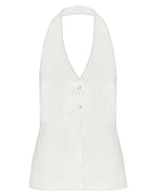 Zayda Linen Vest - White by Nude Lucy - view 6