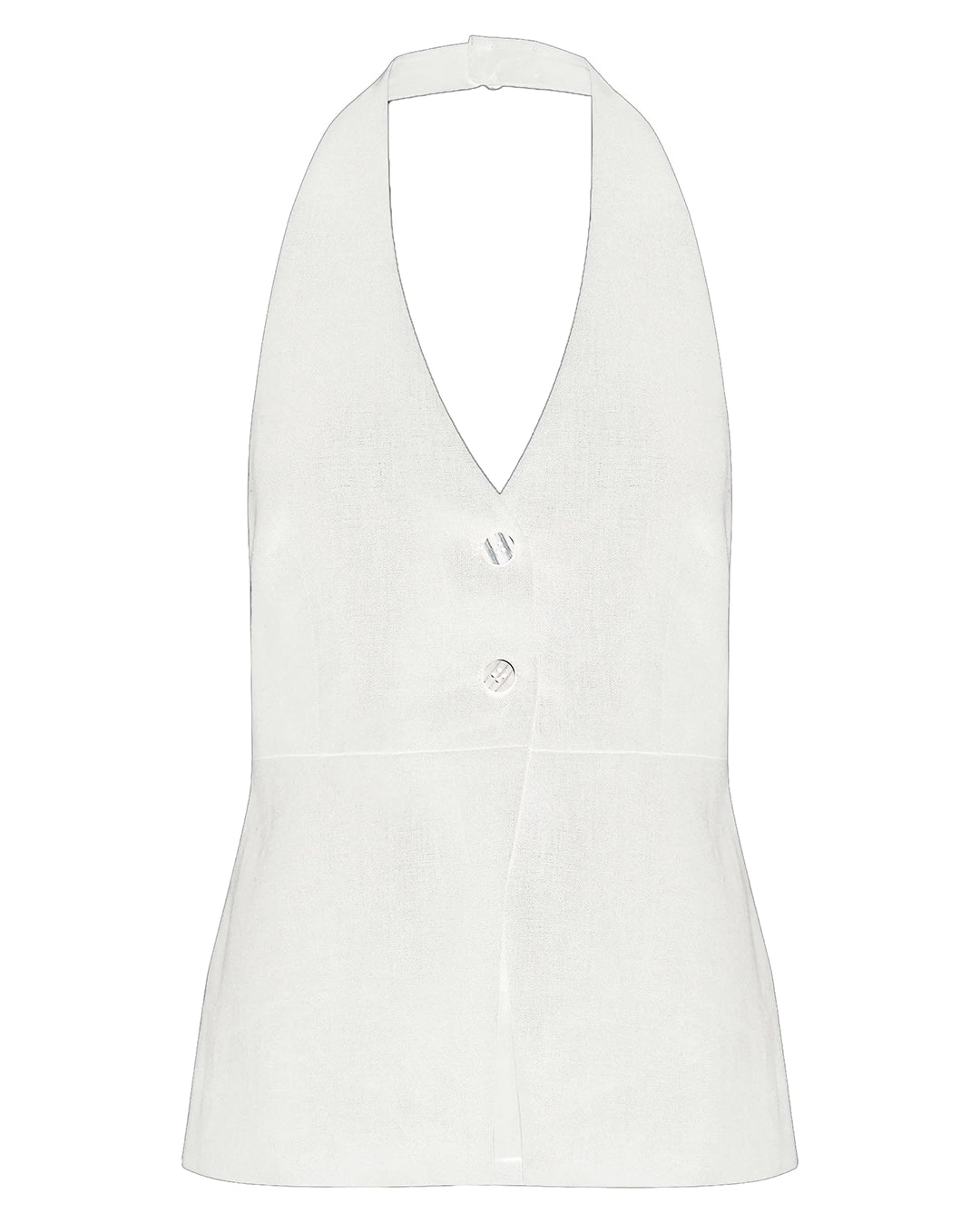 Zayda Linen Vest - White
