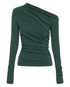 Rue Mesh Long Sleeve Top - Emerald