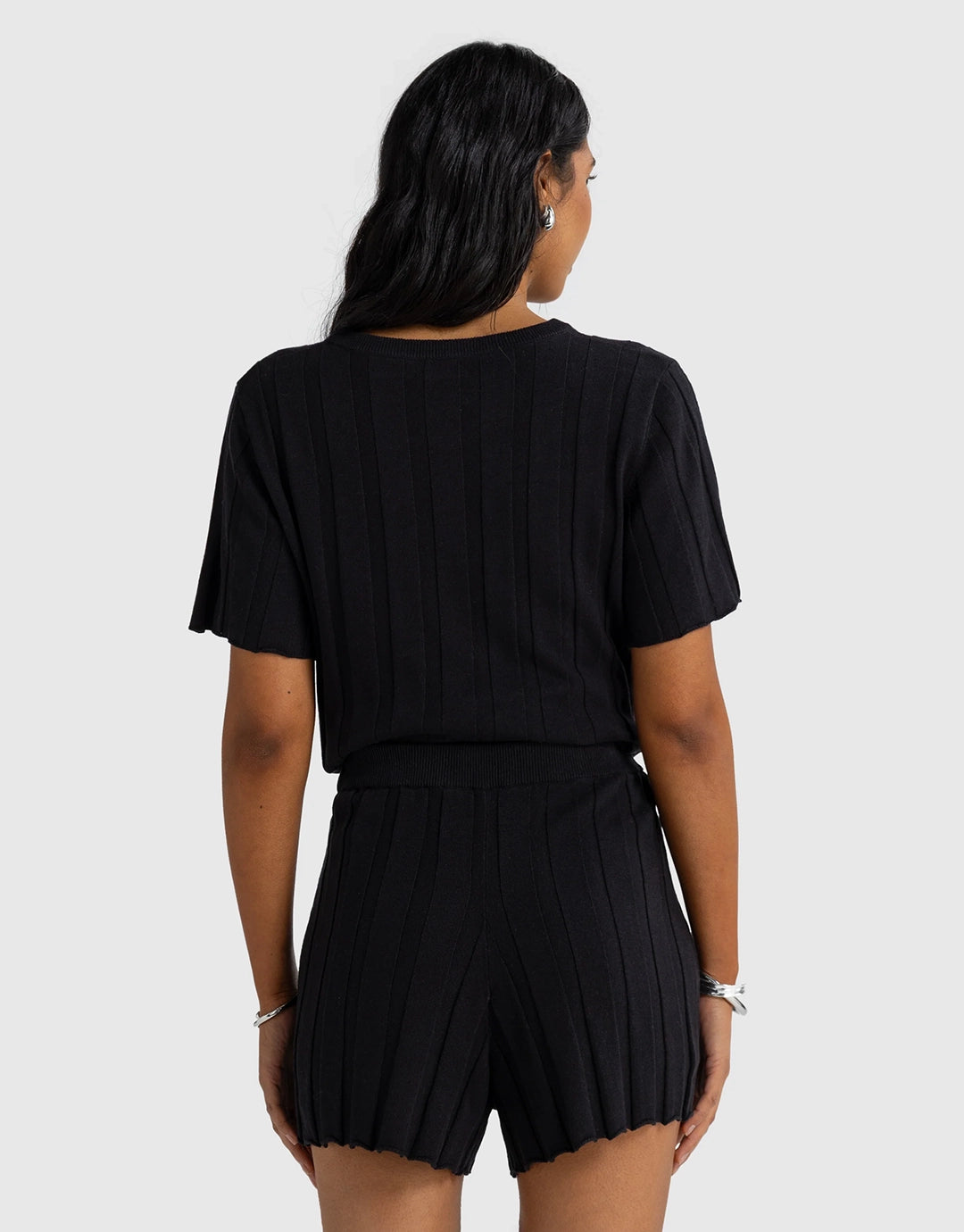 Amara Relaxed Knit Shorts - Black