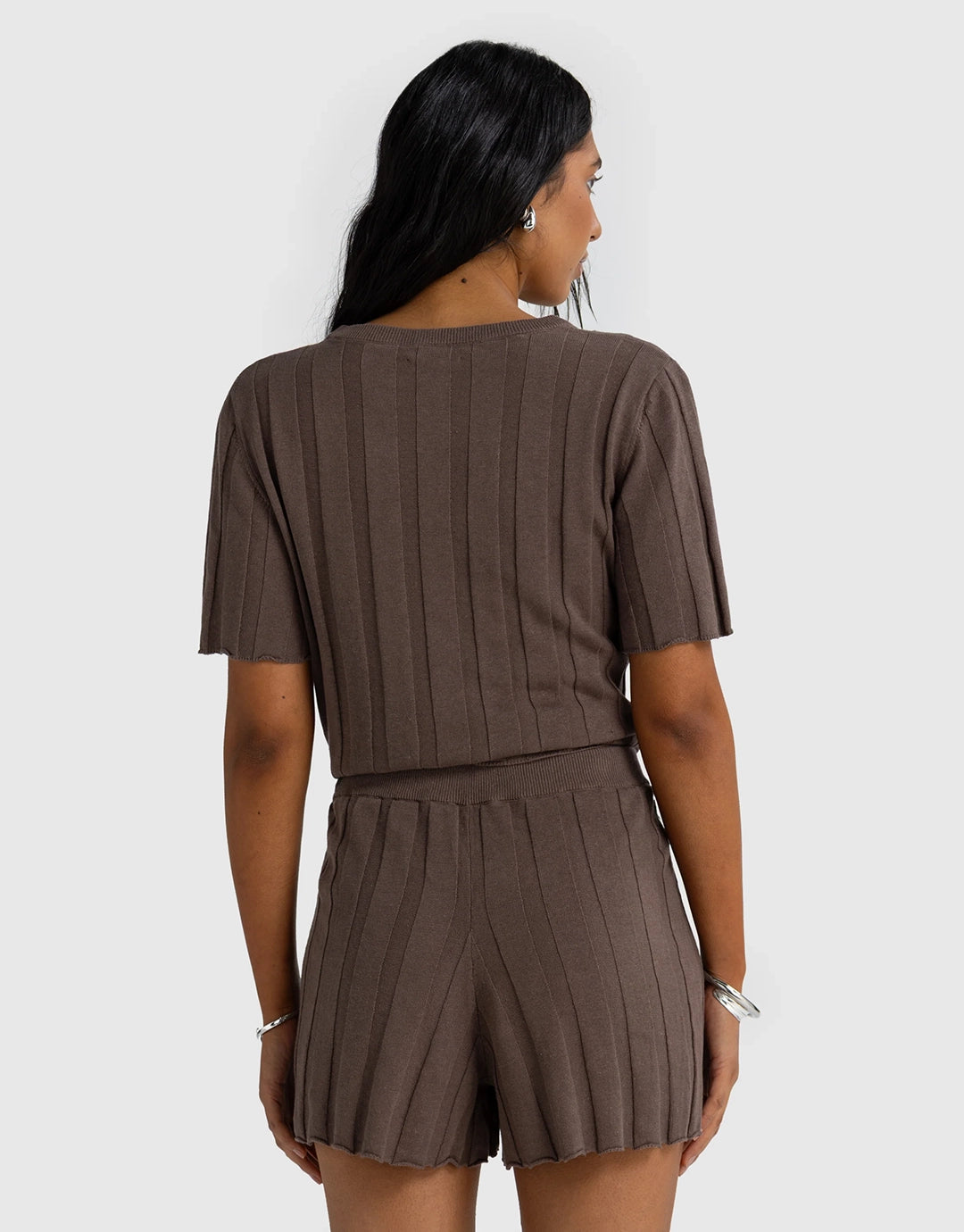 Amara Relaxed Knit Shorts - Espresso