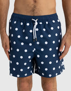 Henley Swim Shorts - Navy Polka by ORTC - view 2