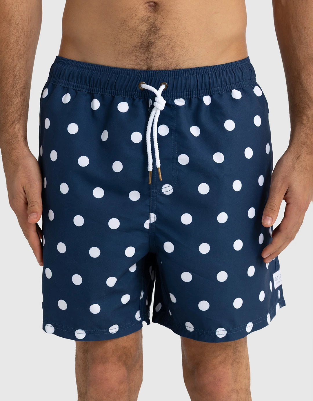 Henley Swim Shorts - Navy Polka