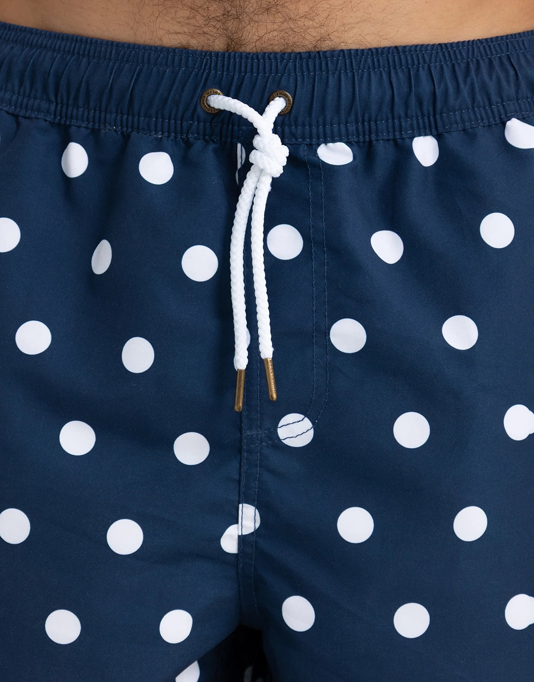 Henley Swim Shorts - Navy Polka