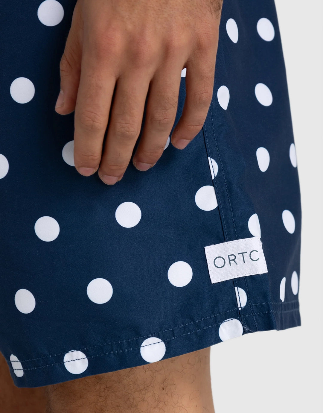 Henley Swim Shorts - Navy Polka