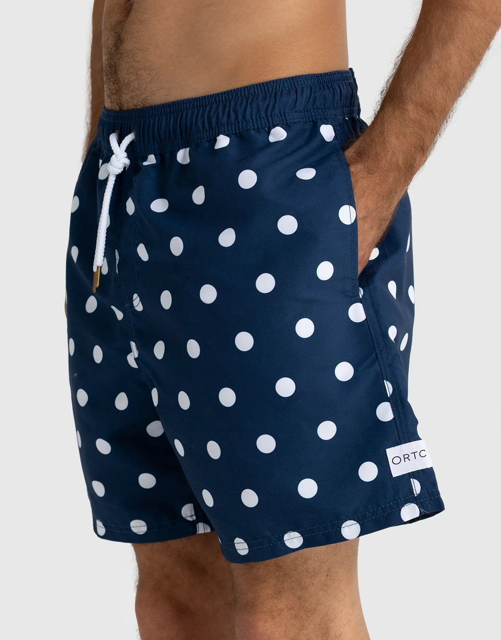 Henley Swim Shorts - Navy Polka