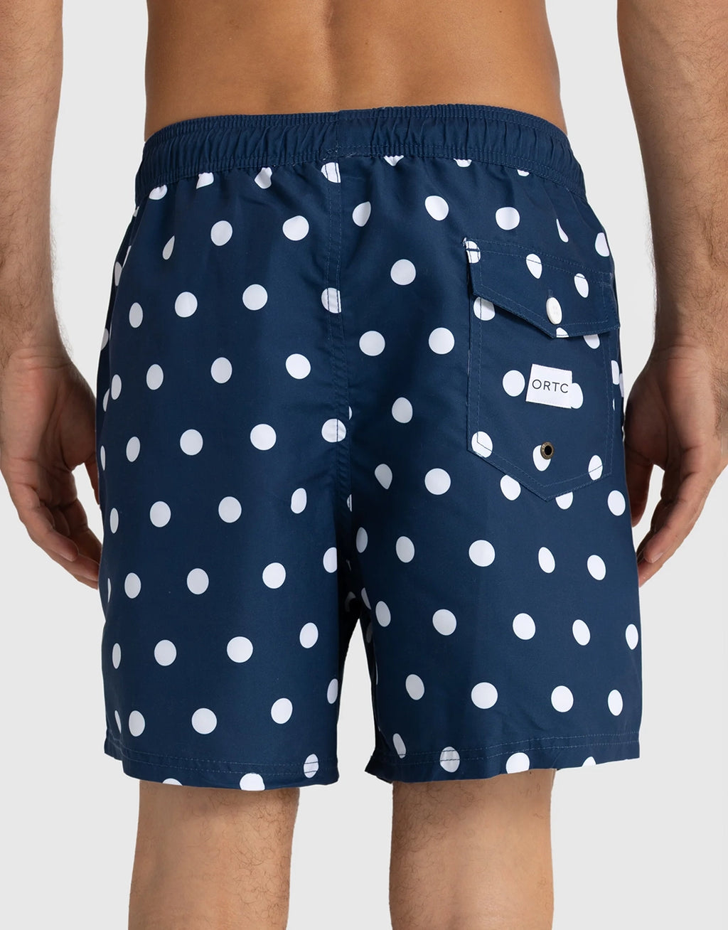 Henley Swim Shorts - Navy Polka